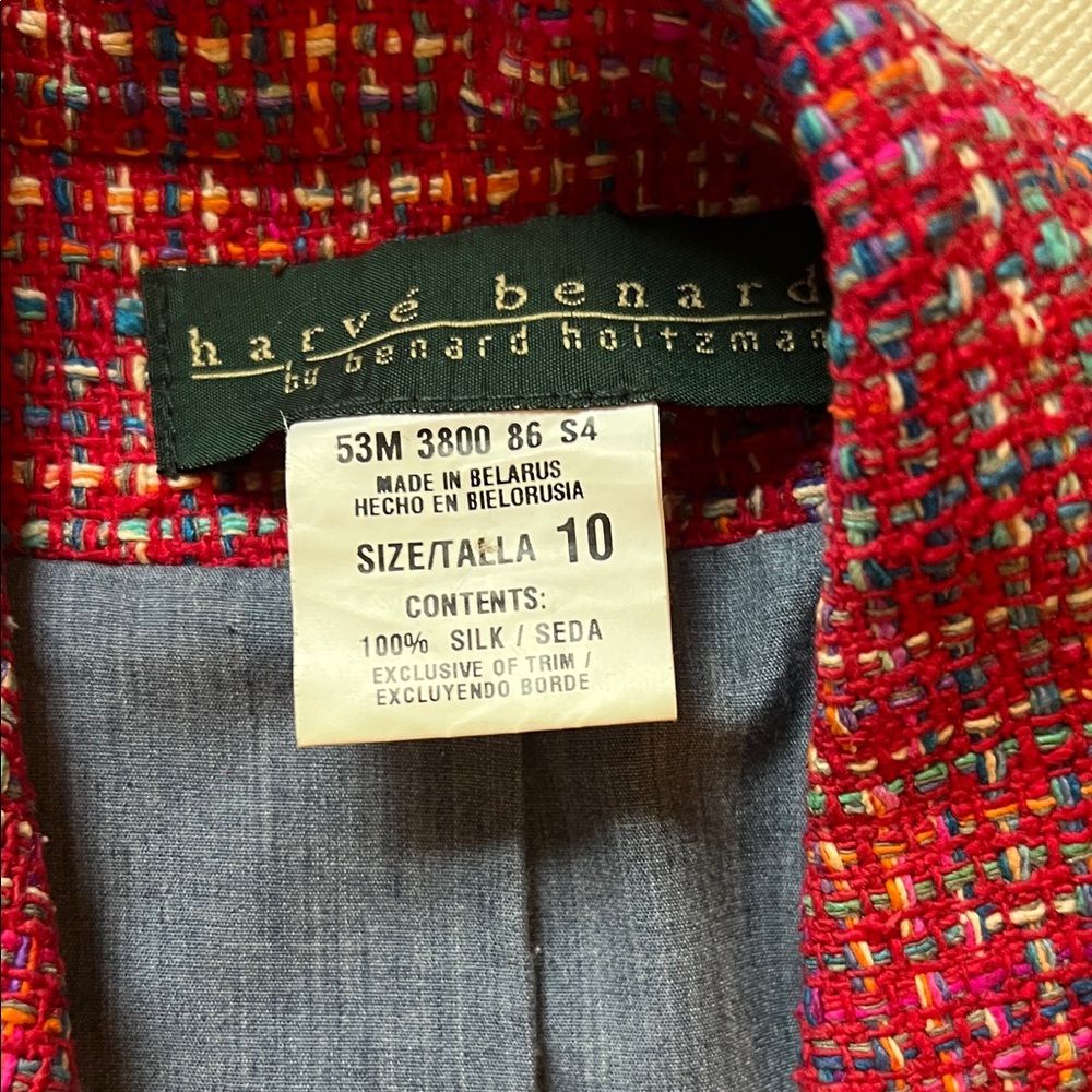 Harve Benard Red Tweed Blazer - Picture 6 of 6